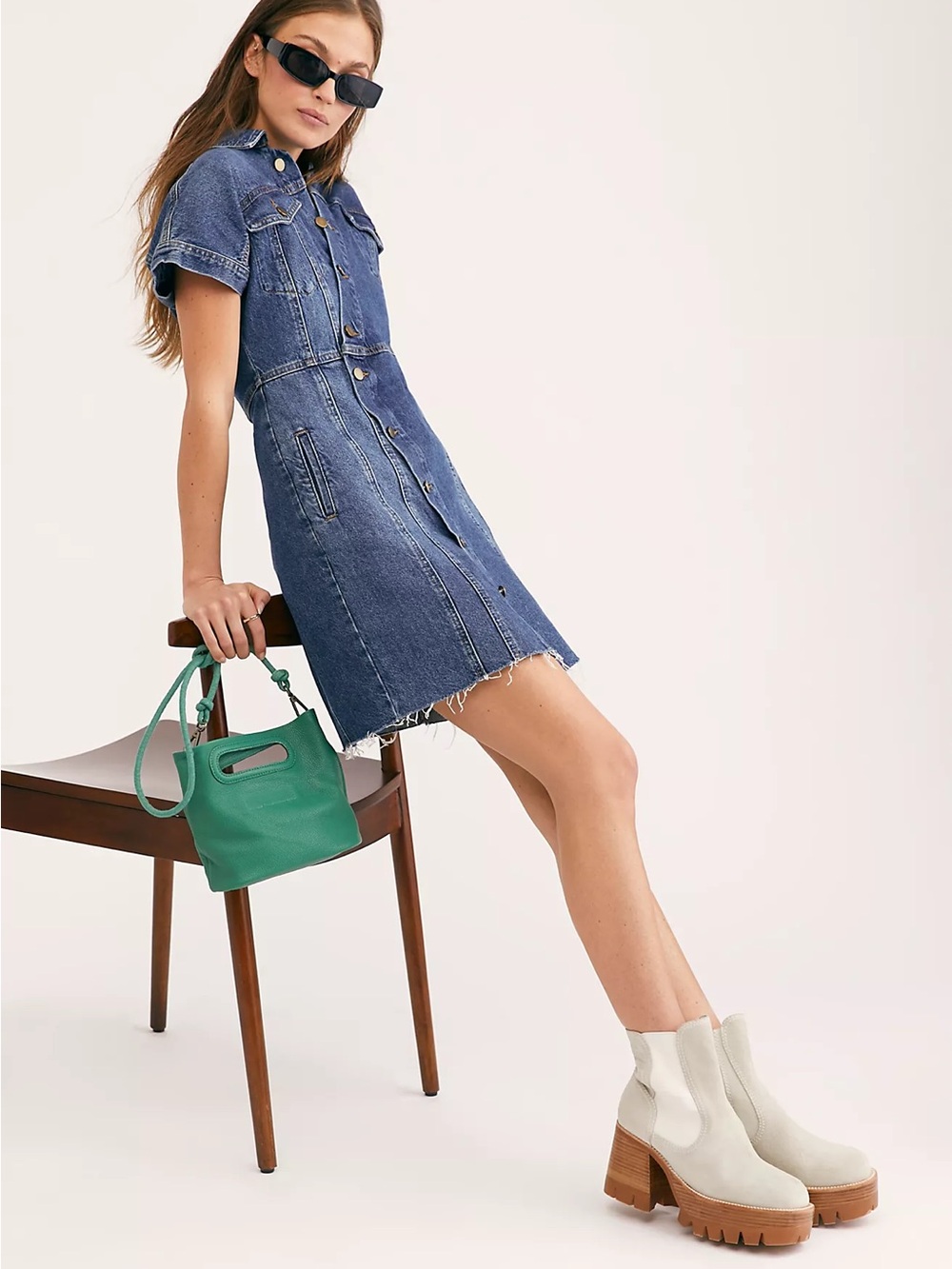 Free People The City MiniDress denim